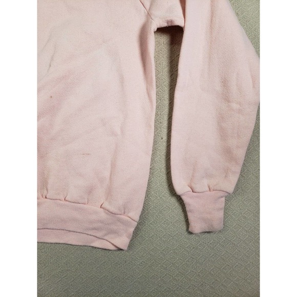 VTG Russell Sweatshirt Mens Large Pink Long‎ Sleeve Pullover Plain Jumper Casual - Picture 3 of 11
